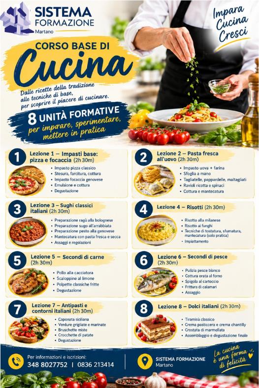 notizia in categoria Ente: Corso base di cucina